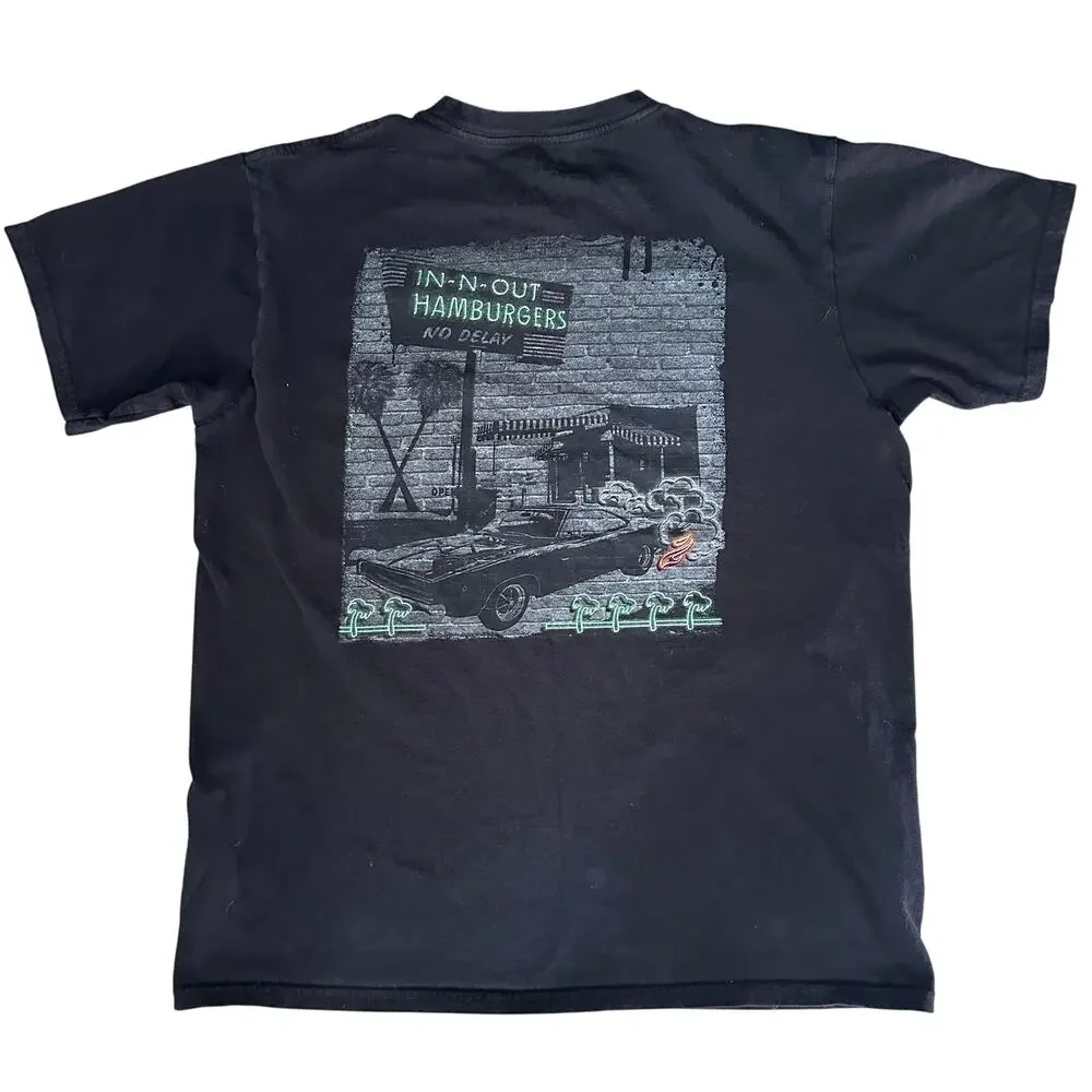 In-N-Out Burger Hamburgers California Short Sleeve Shirt Unisex Black Size Large